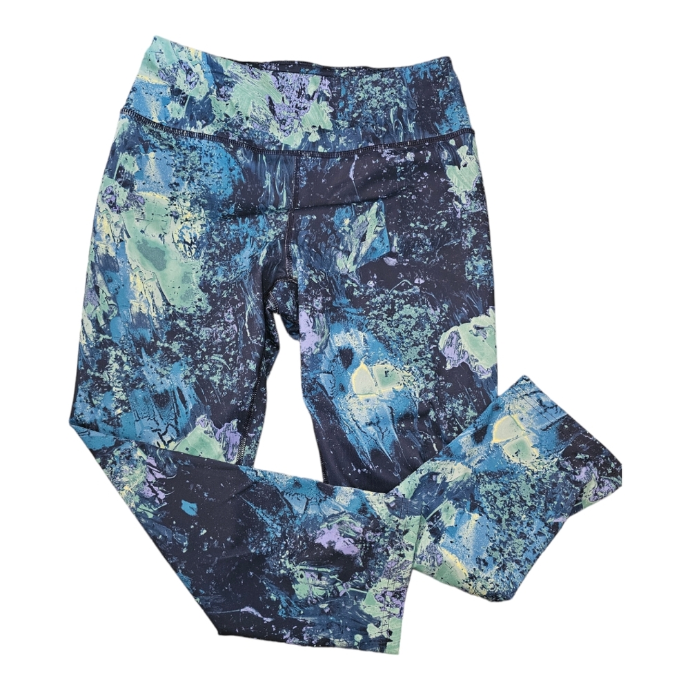 Fila Sport Performance Running Mid Rise Multicolor Capri Leggings Size Medium